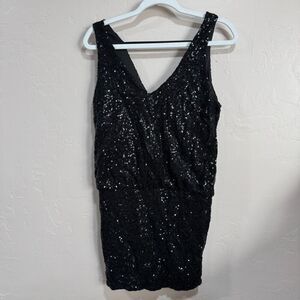 Astr Black Sequin Mini Dress